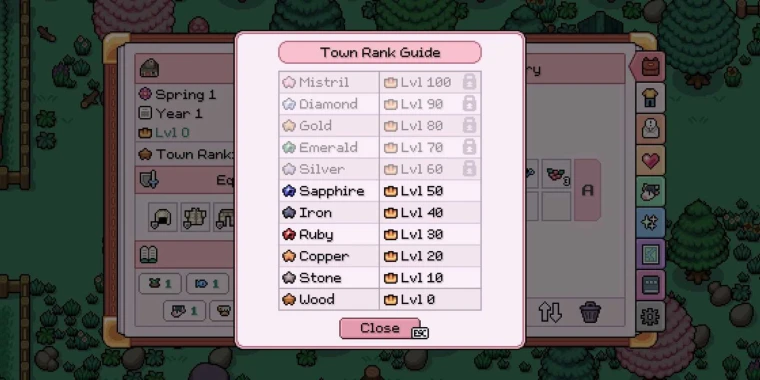 Fields of Mistria: как повысить ранг города