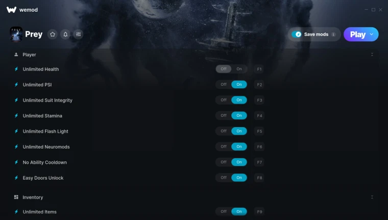 Prey (2017) "Трейнер +11" [UPD: 23.04.2025/Steam] {MrAntiFun / WeMod}