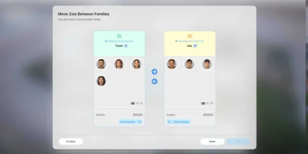 Как разделять и объединять домохозяйства/семьи в InZOI