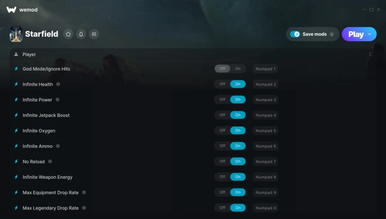 Starfield "Трейнер +41" [UPD: 27.05.2025] {FLiNG / WeMod}