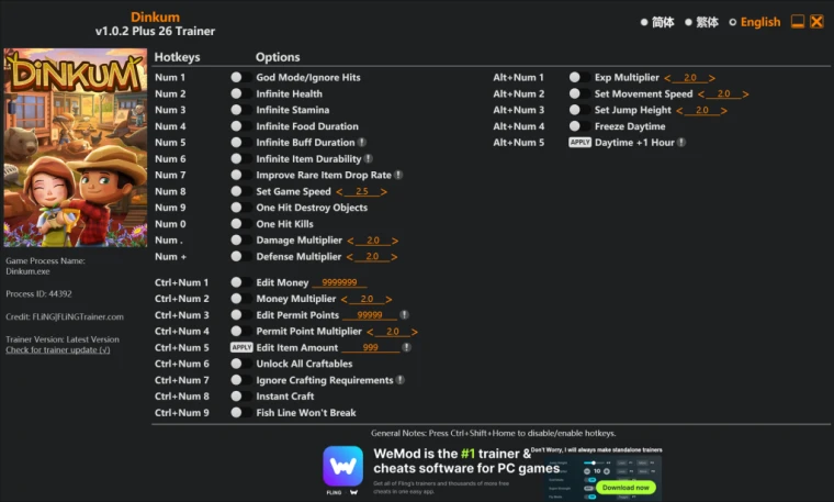 Dinkum "Трейнер +26" [1.02] {FLiNG}