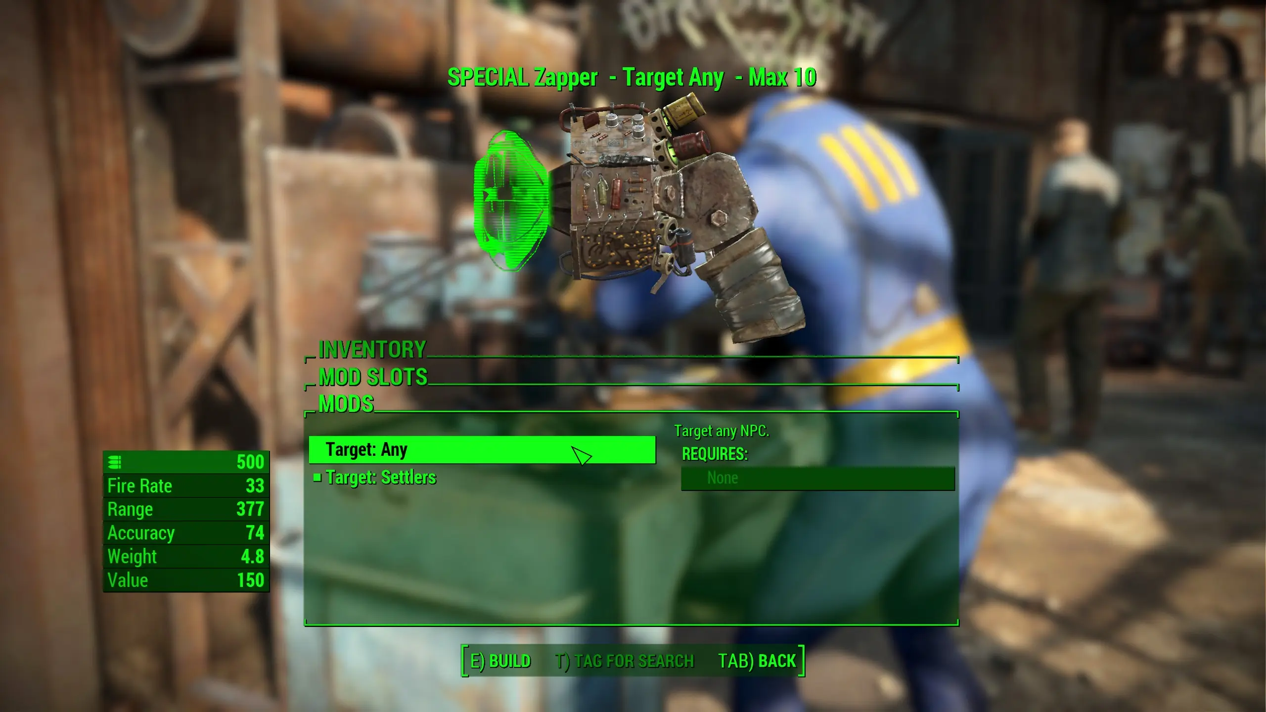 Fallout 4 "Чит-Мод - Улучшение поселенцов одним выстрелом"