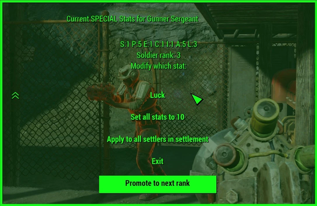 Fallout 4 "Чит-Мод - Улучшение поселенцов одним выстрелом"