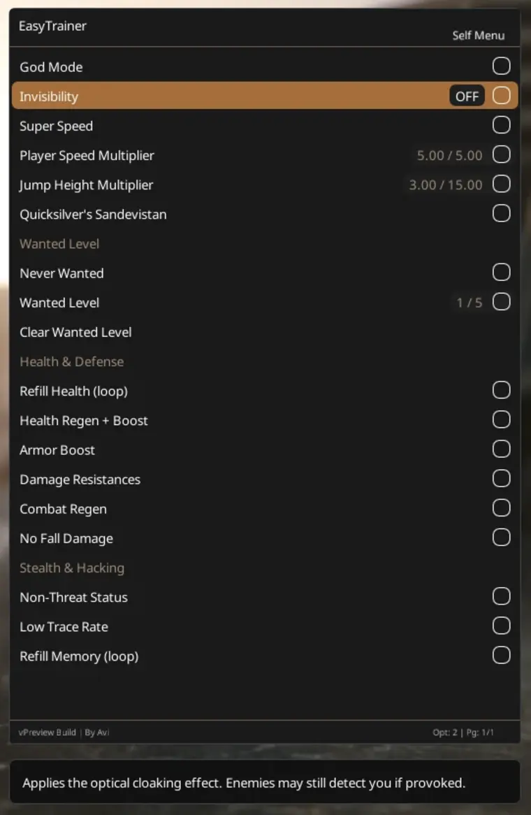 Cyberpunk 2077 "Easy Trainer - Редактор игрока, оружия, транспорта, мира" [Beta 1.3.2] {Avi}