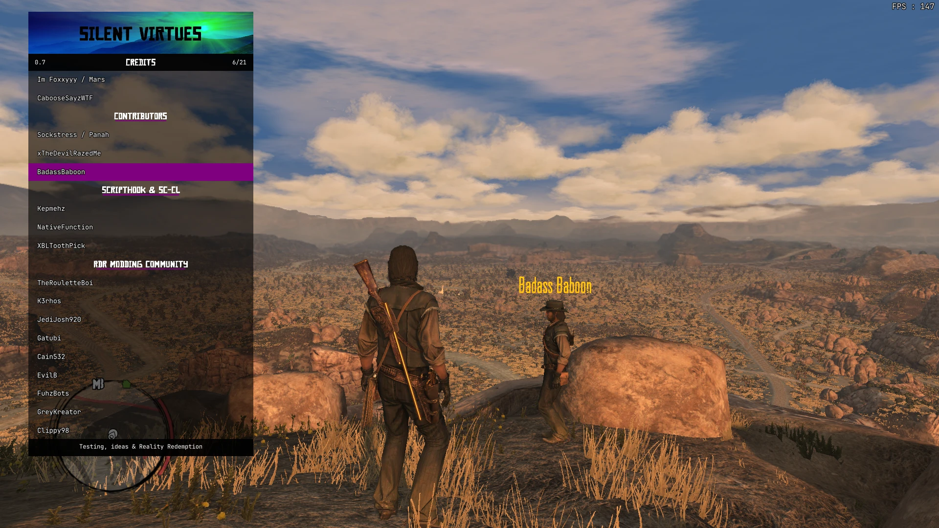 Red Dead Redemption "Чит-Мод: Silent Virtues Trainer - Редактор игрока, оружия, мира"