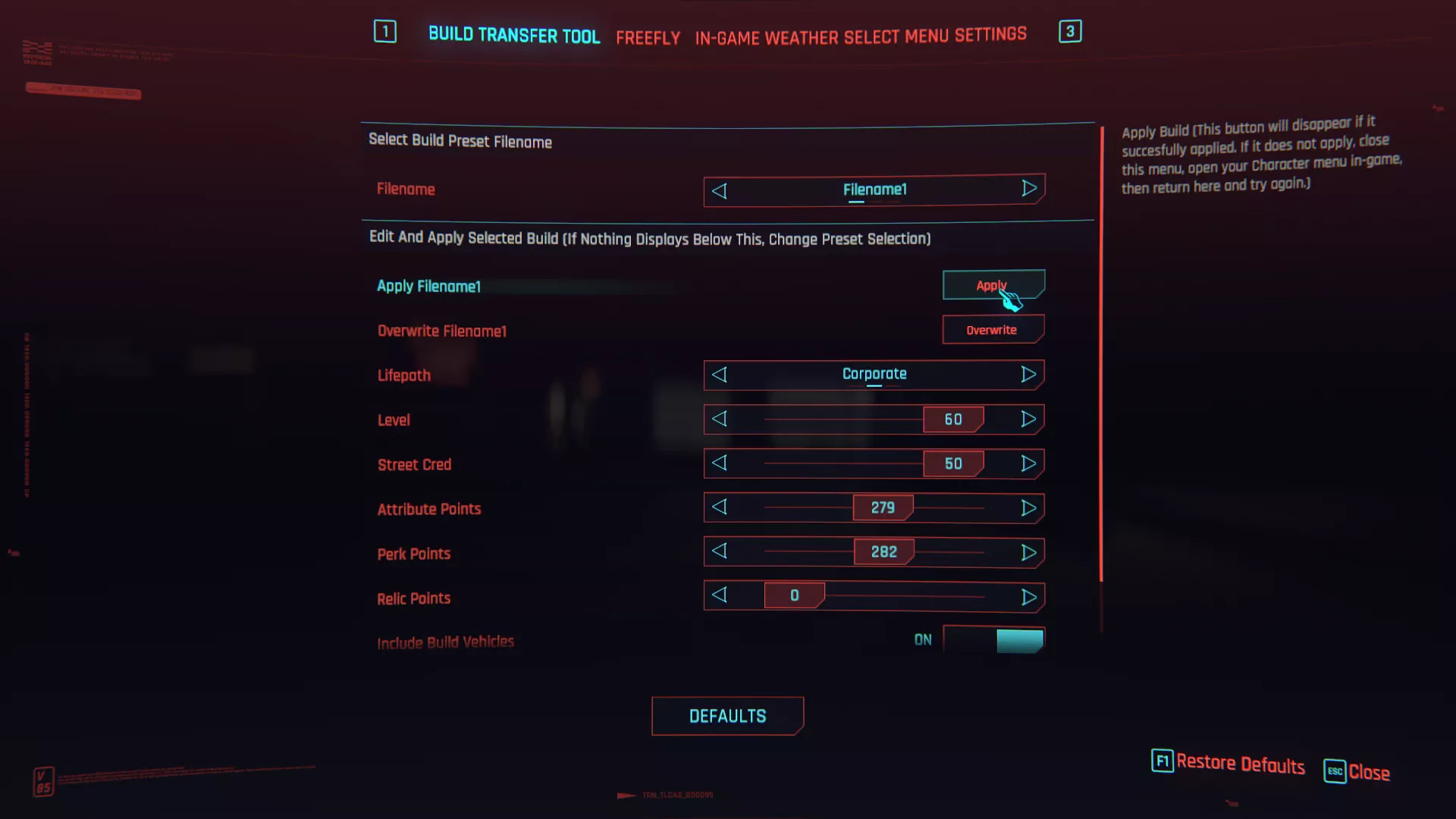 Cyberpunk 2077 "Перенос и редактирование билдов персонажа с любого момента игры"
