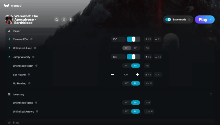 Werewolf: The Apocalypse - Earthblood "Трейнер +18 от WeMod: Здоровье, стрелы, опыт и пр"