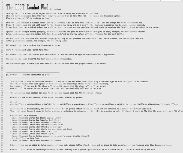 Вот тут-то мод становится еще интереснее. Все параметры и формулы настраиваются с помощью файла опций, предоставленного в каталоге мода. Теперь вы можете включать, отключать или изменять мод на всех уровнях, изменяя значения в файле опций. Вы можете изменять параметры во время игрового процесса; вам не нужно выходить из сеанса, чтобы внести изменения. Просто переключитесь на свой рабочий стол (Windows: ALT+TAB) и измените файл настроек с помощью предпочитаемого вами редактора (лично я использую VS Code).