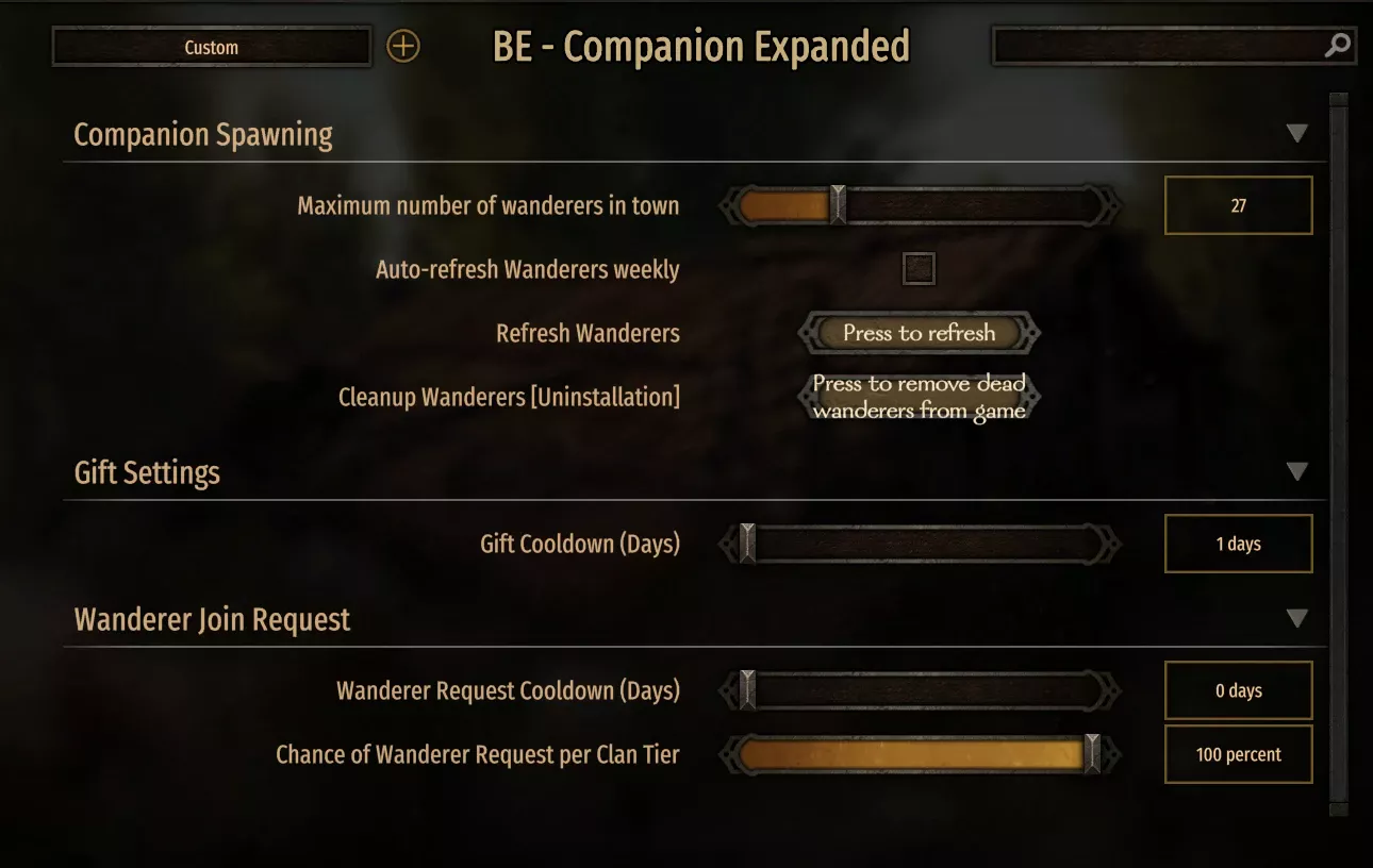 Mount & Blade 2: Bannerlord "Bannerlord Expanded - Расширенные компаньоны"