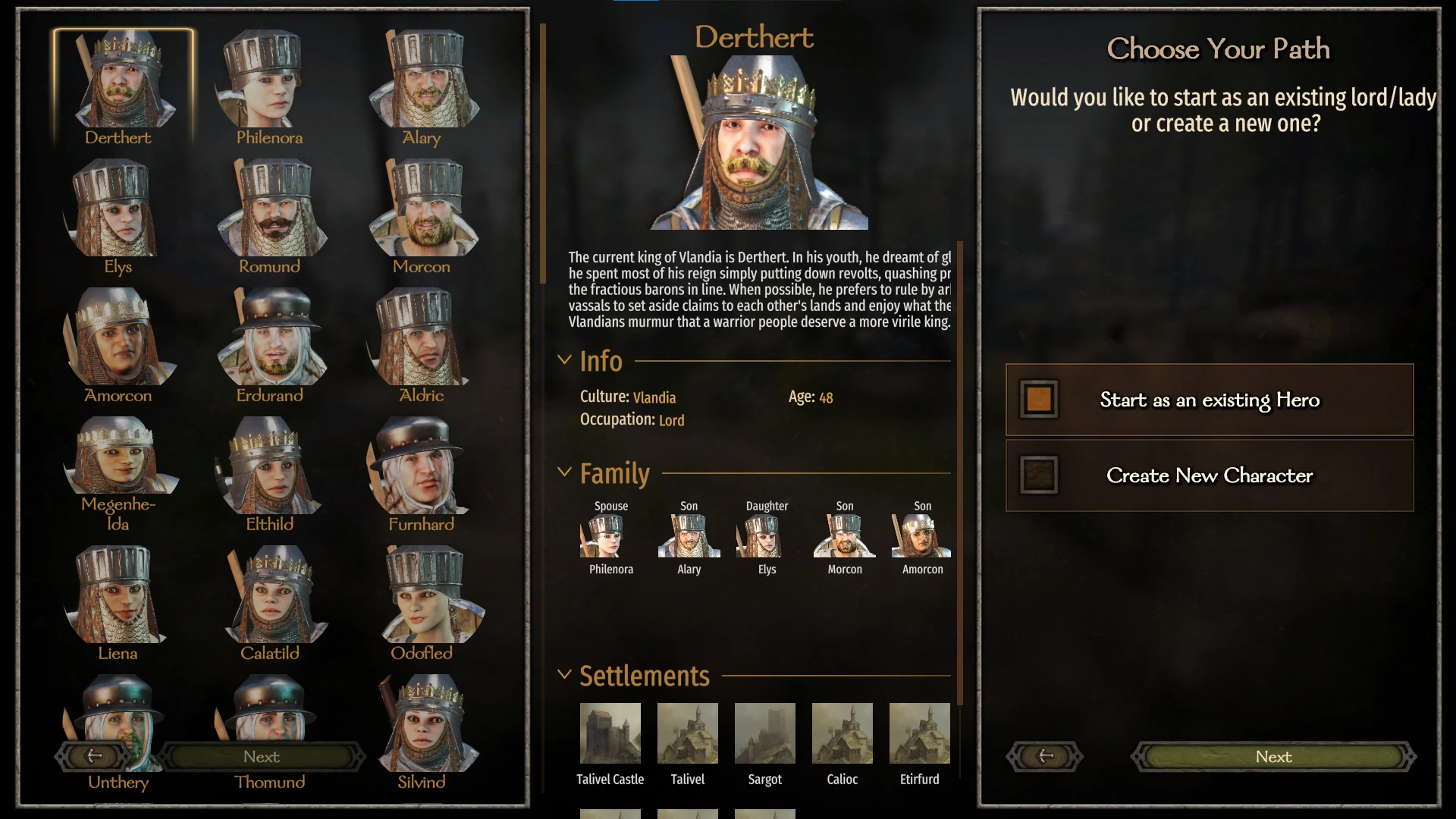 Mount & Blade 2: Bannerlord "Старт игры любым из существующих лордов" [v1.0.2.1]