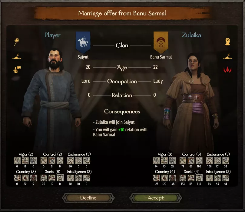 Mount & Blade 2: Bannerlord "Предложения руки и сердца для Игрока"