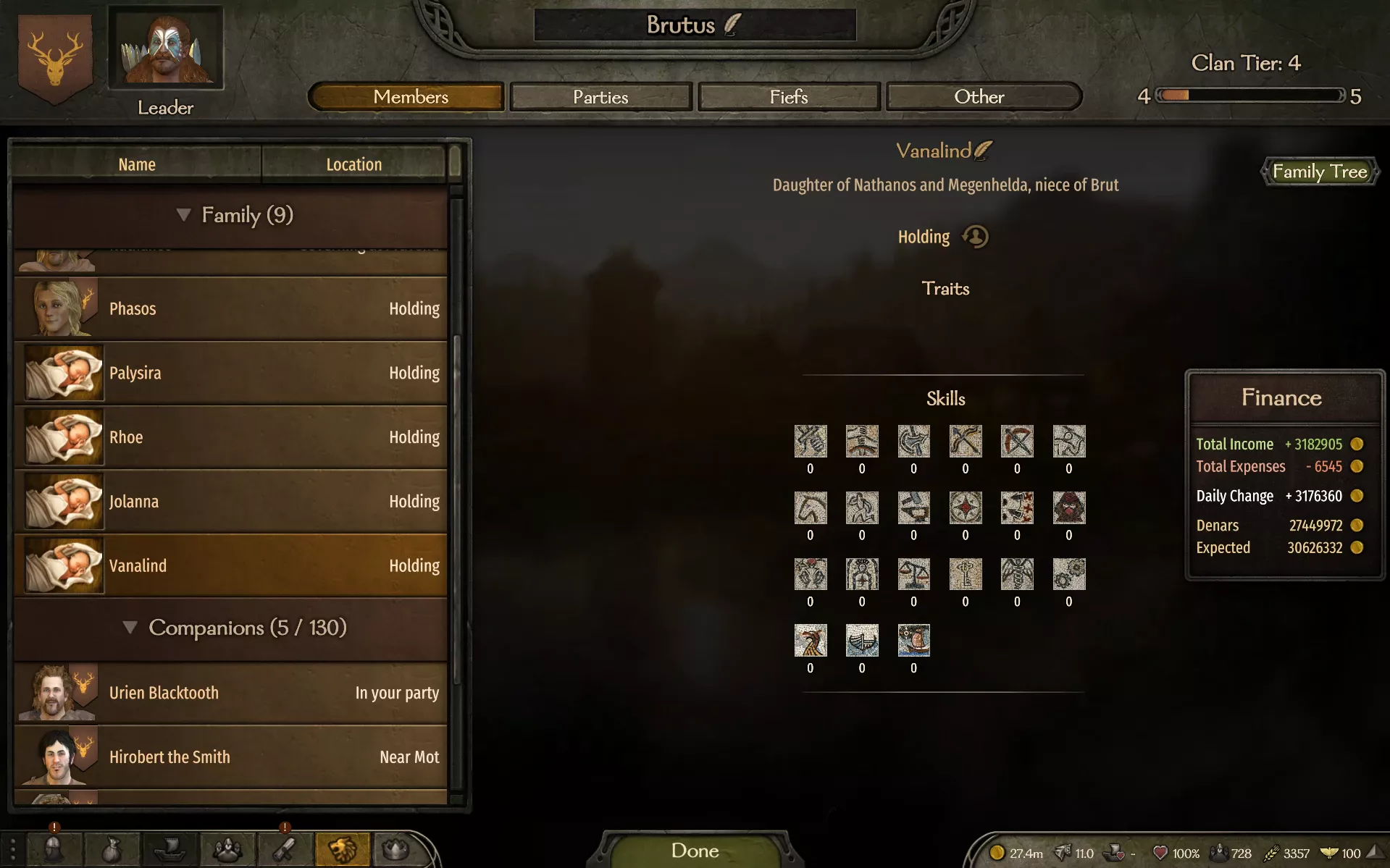 Mount & Blade 2: Bannerlord "Генеалогическое древо Брутов"