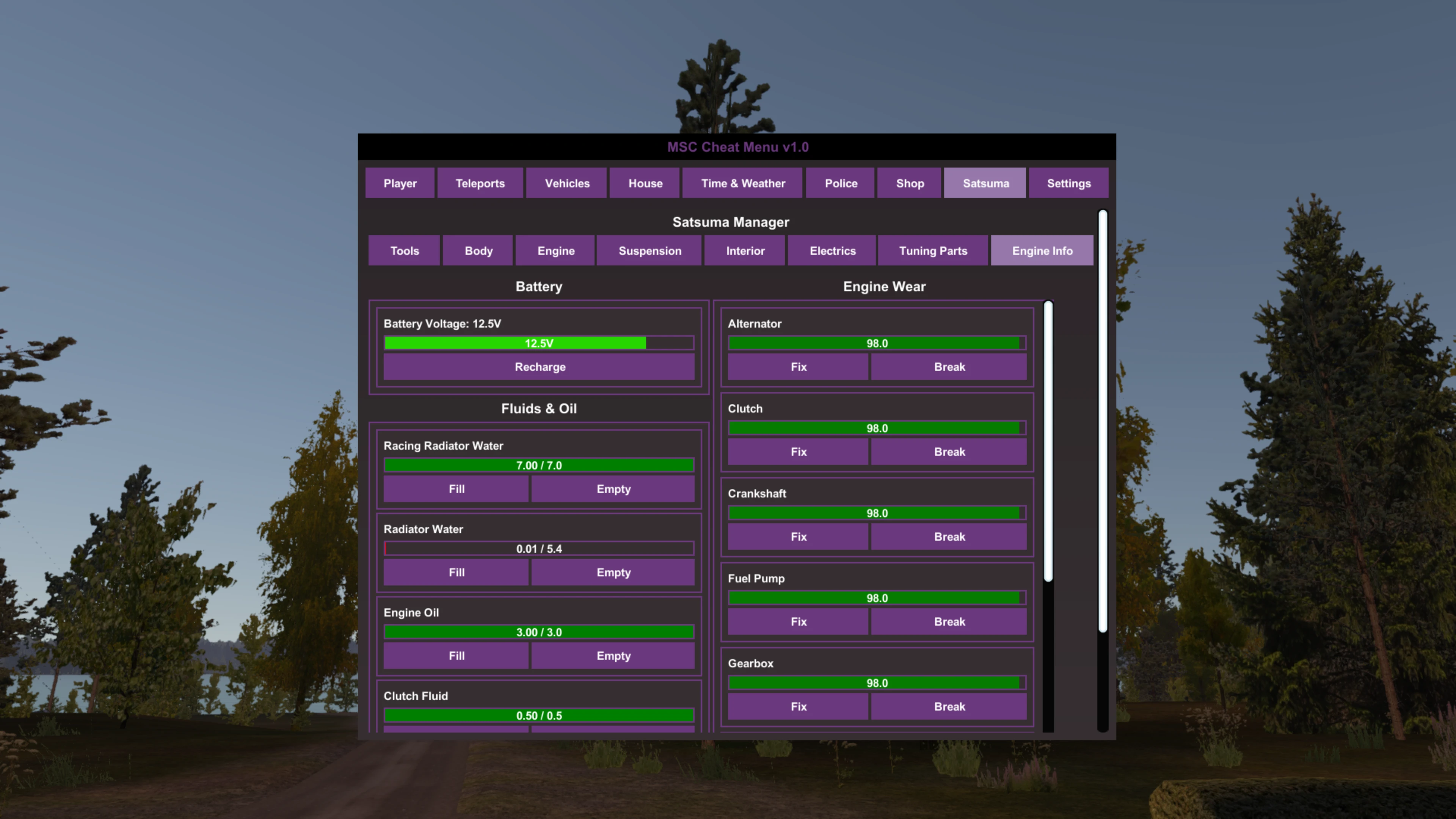 My Summer Car "MSC Cheat Menu - Редактор игрока, нужд, предметов, машины"