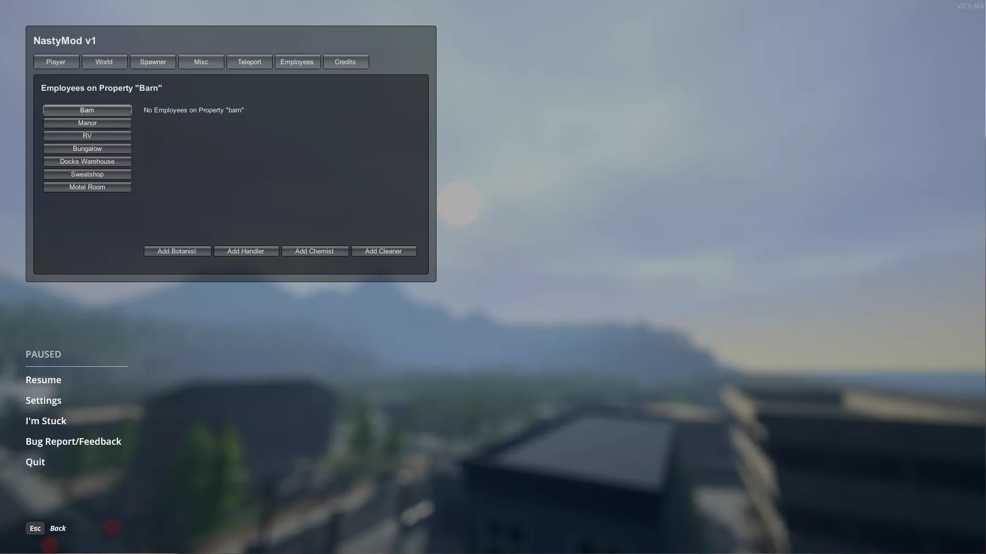 Schedule I "NastyMod - Редактор игрока