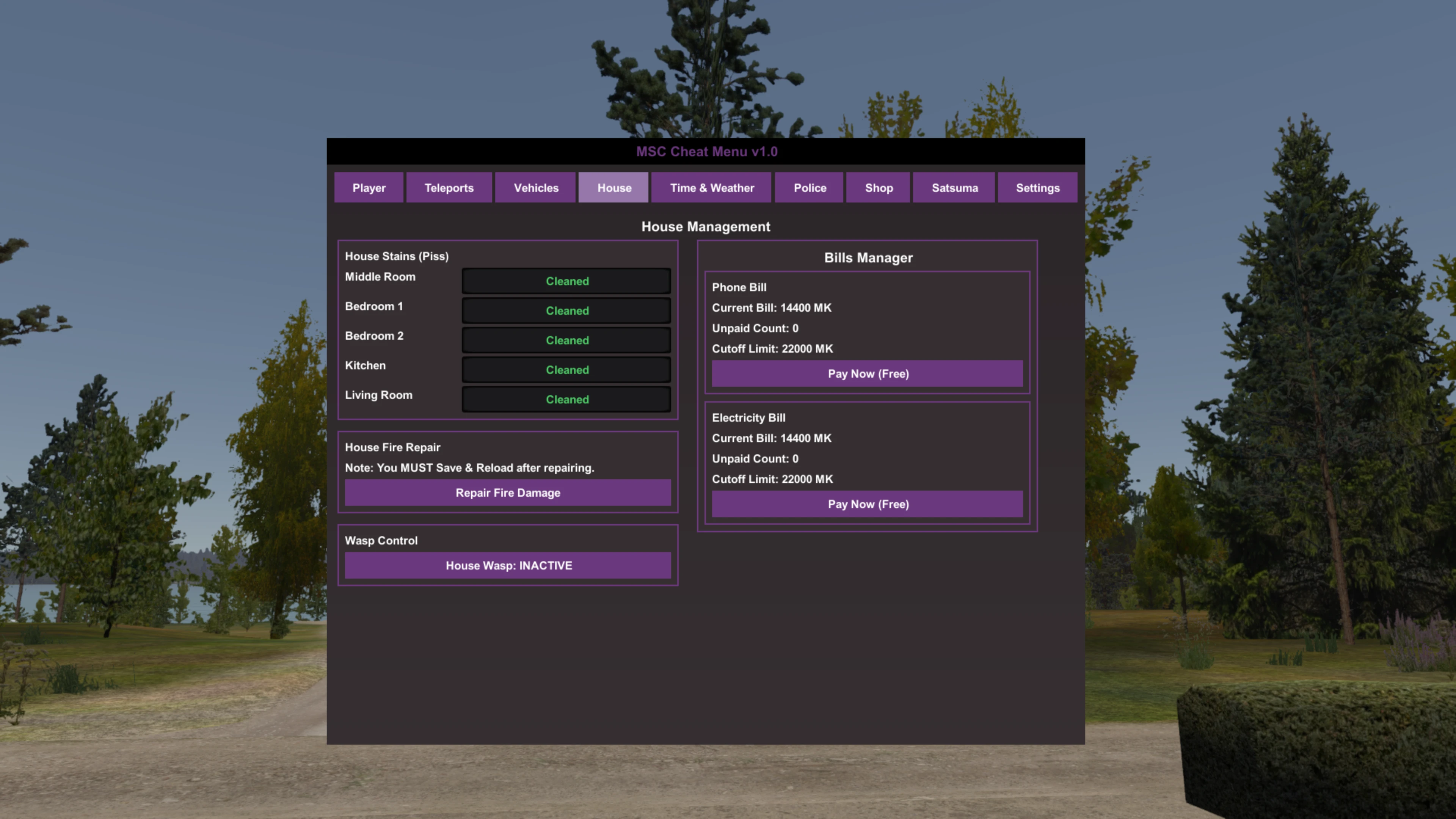 My Summer Car "MSC Cheat Menu - Редактор игрока, нужд, предметов, машины"
