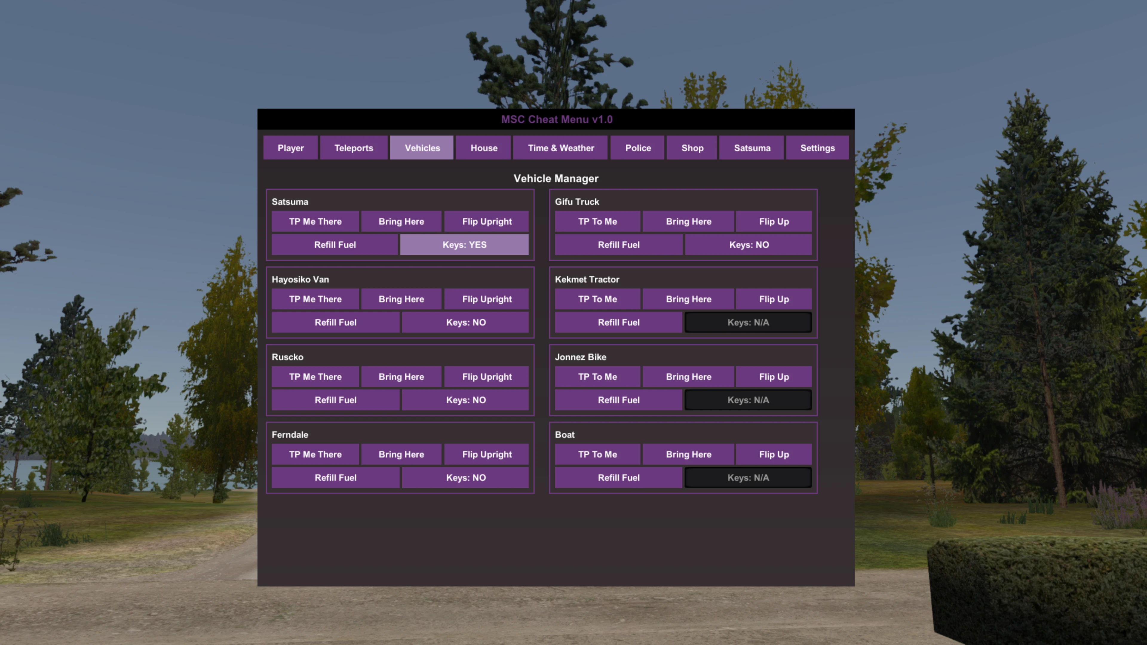 My Summer Car "MSC Cheat Menu - Редактор игрока, нужд, предметов, машины"