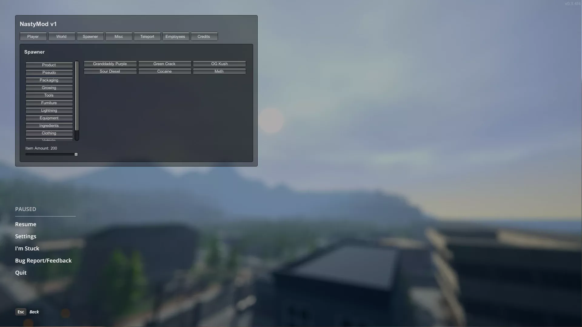 Schedule I "NastyMod - Редактор игрока