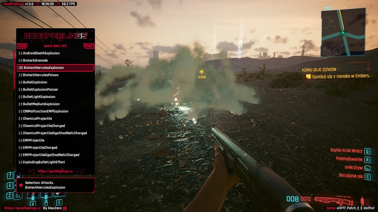 Cyberpunk 2077 "GoodFeelings - Mod Menu / Редактор игрока, оружия, предметов, мира" [1.0.5] {AlexZero}